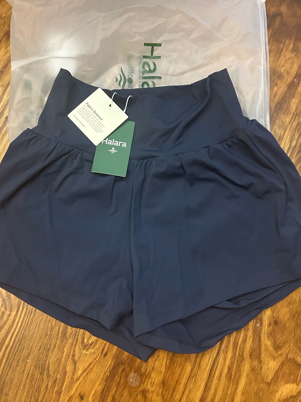 HALARA Navy High-Rise Athletic Shorts